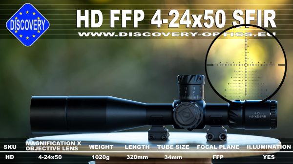 DISCOVERY HD/34 FFP 4-24X50SFIR 1/10MIL Oldalparallaxos céltávcső