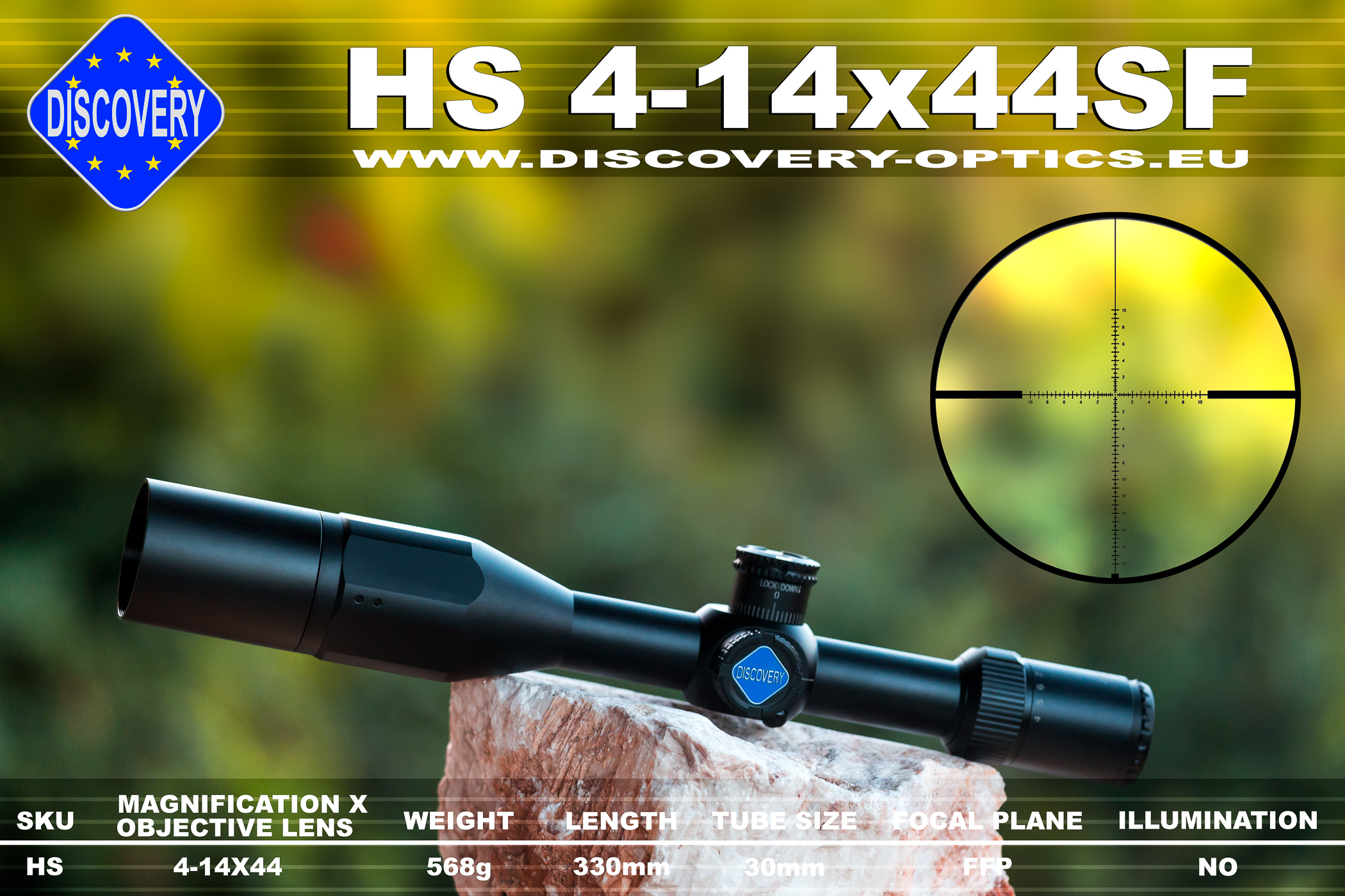 show original title Details about   Discovery hi 4-14x44sf FFP 1/10mil Crosshair Hunting with Optical Viewfinder .50bmg 