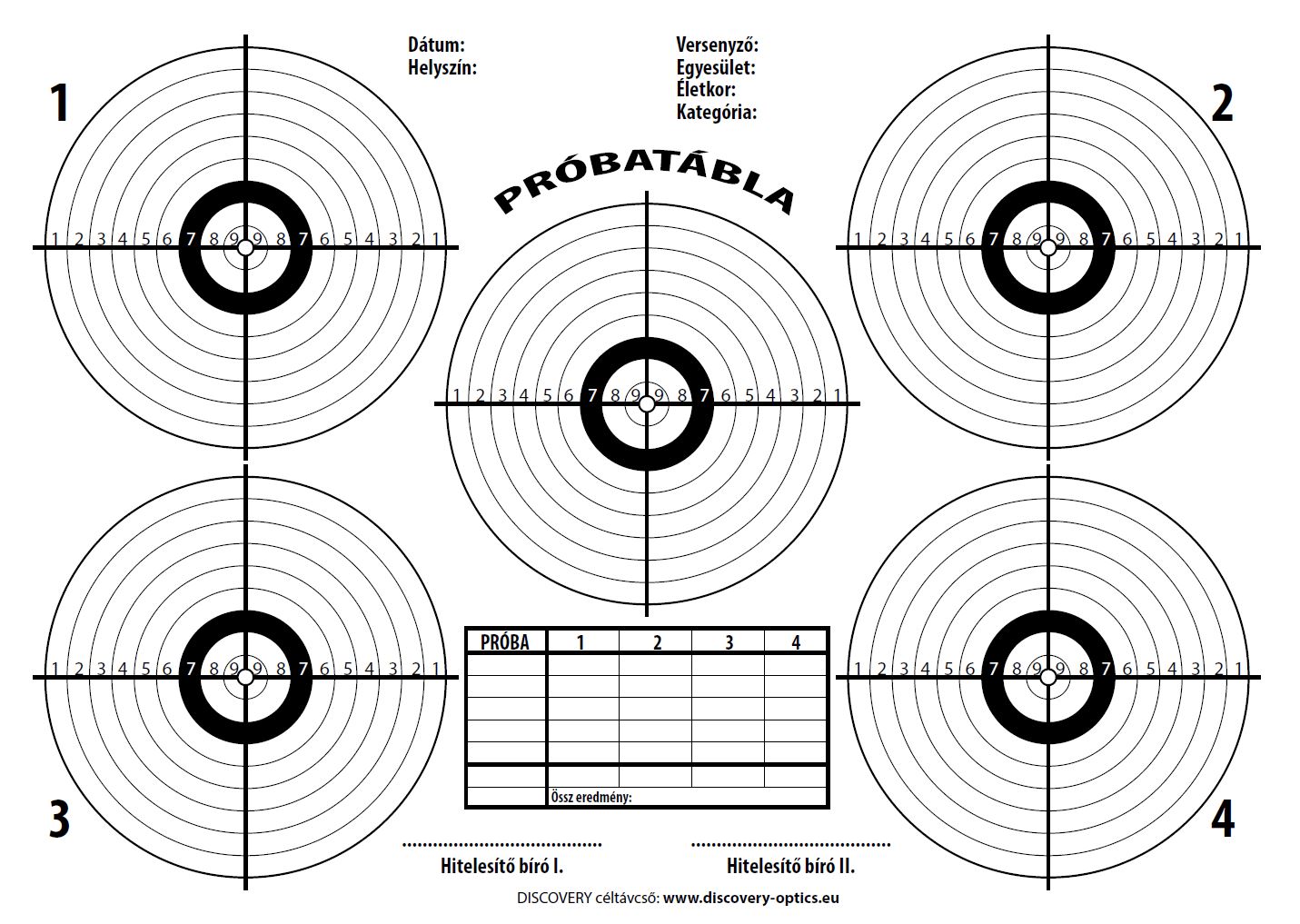 printable targets download) - RIFLESCOPES - Discovery