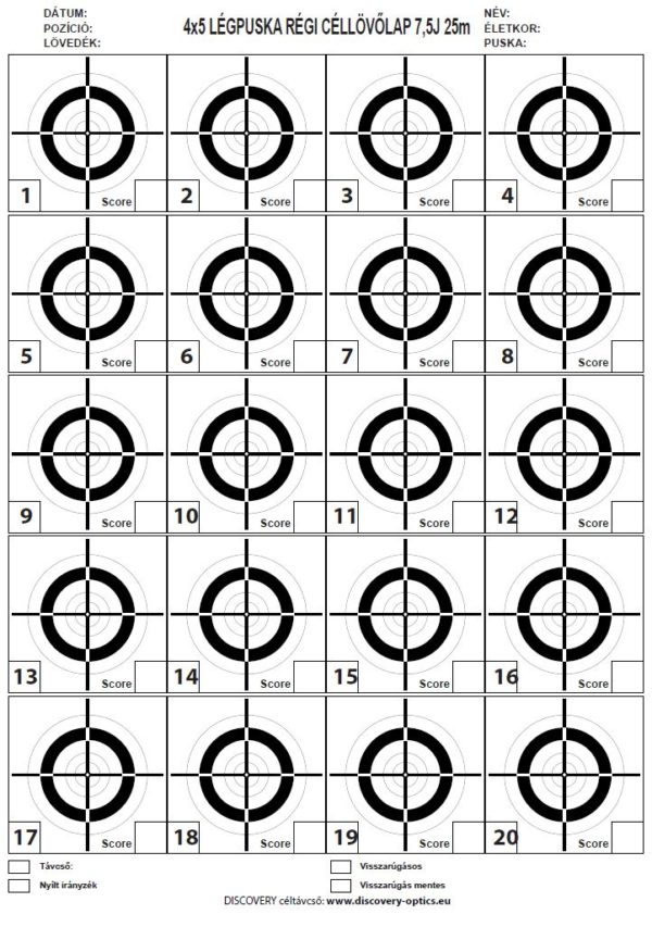 Shooting target can be printed in A4, free of charge