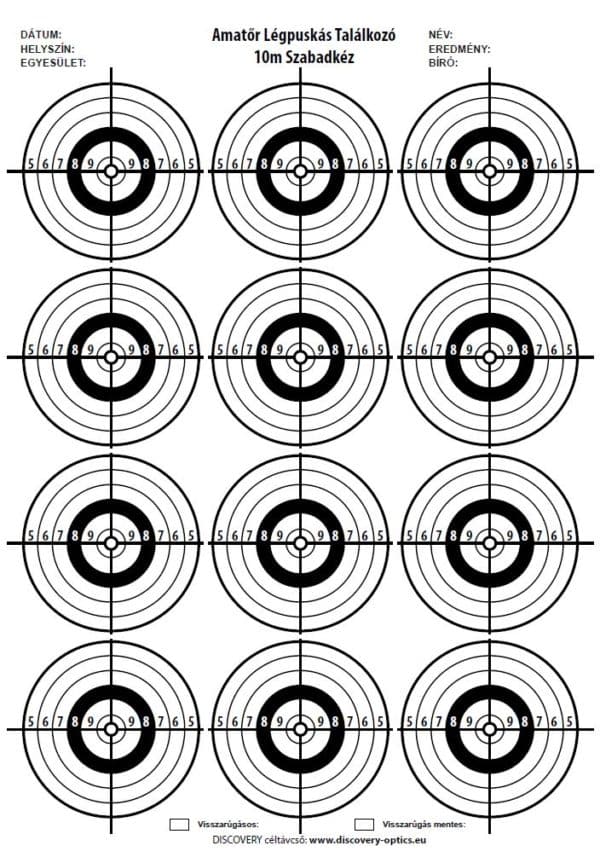 Shooting target can be printed in A4, free of charge