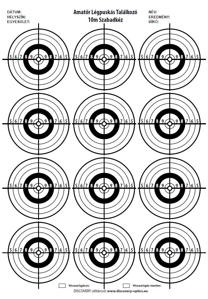 printable a4 targets free download riflescopes discovery optics europe