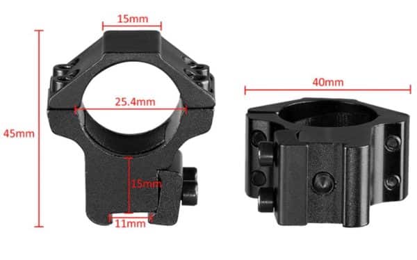 Alacsony céltávcső szerelék 25,4mm-es tubushoz éas 11mm-es szereléksínhez