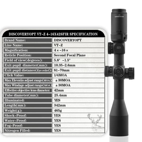 DISCOVERY VT-Z 4-16X42SFIR SFP 2022 1/4MOA Oldalparallaxos céltávcső