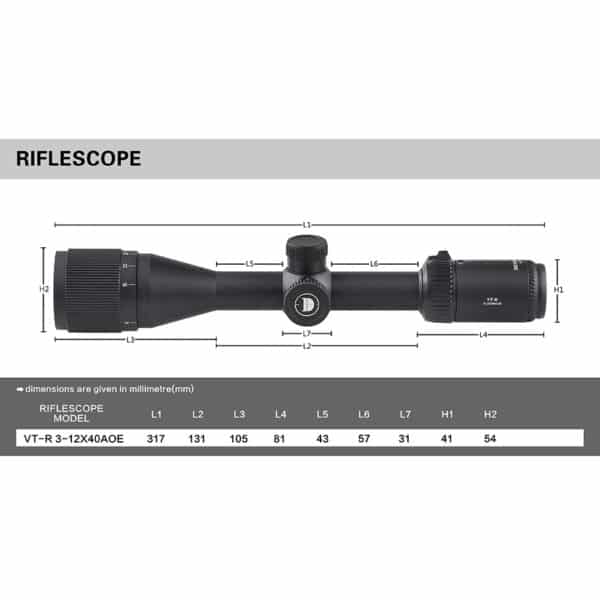 DISCOVERY VT-R 3-12X40AOE 1/4MOA Frontparallaxos céltávcső