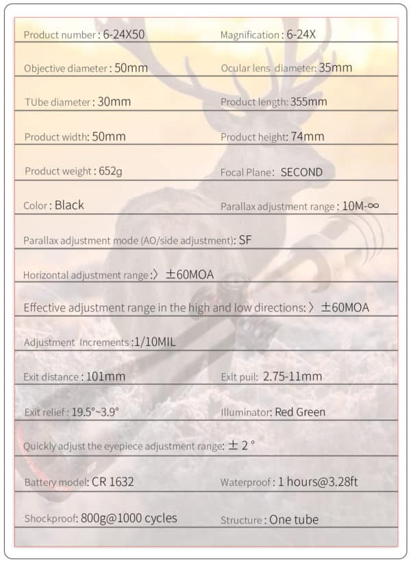 T-Eagle ER 6-24x50SFIR 1/10MIL