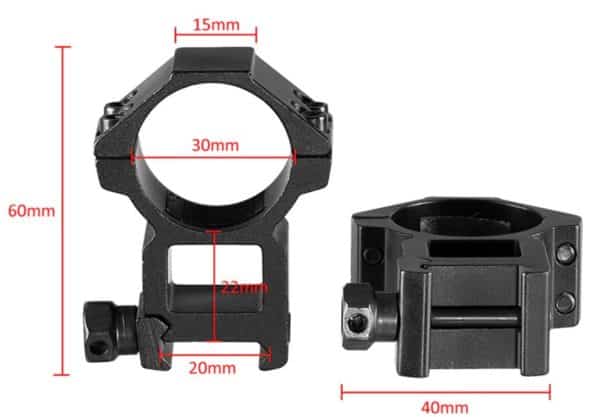 Magas céltávcső szerelék 30mm-es tubushoz éas picatinny szereléksínhez