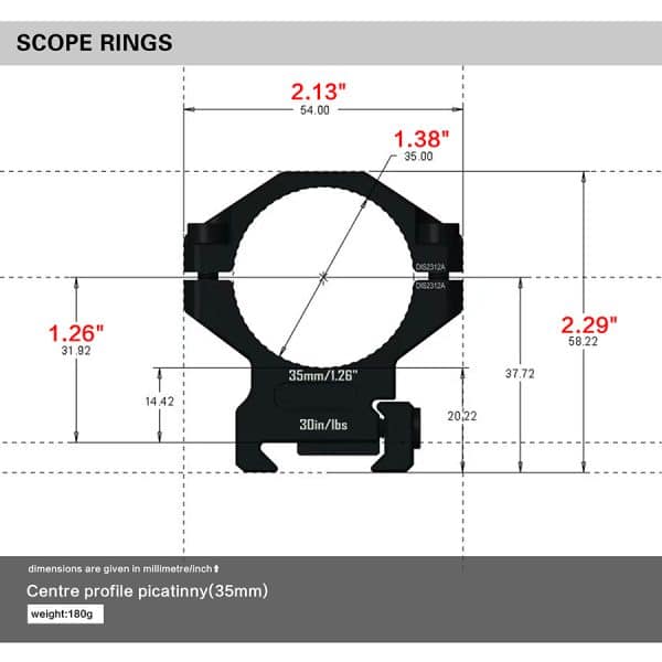 Discoveryopt premium 7075AL medium mount 35mm 20mm picatinny