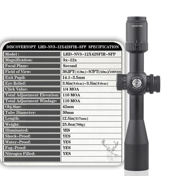 Discoveryopt LHD NV 3-12X42SFIR SFP