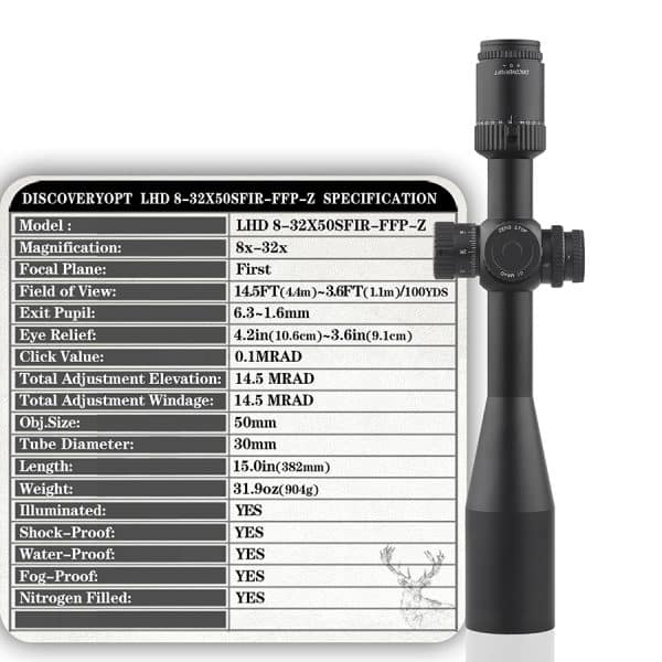 LHD 8-32X50SFIR FFP-Z-ZERO STOP