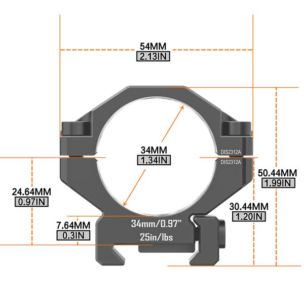 Discoveryopt premium 6061AL alacsony céltávcső szerelék 34mm tubushoz 20mm picatinny sínre