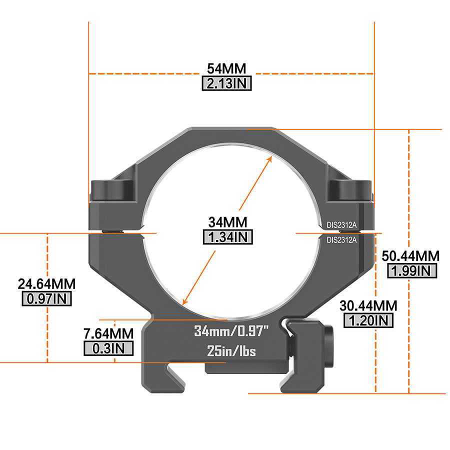 Discoveryopt premium 6061AL alacsony céltávcső szerelék 34mm tubushoz 20mm picatinny sínre